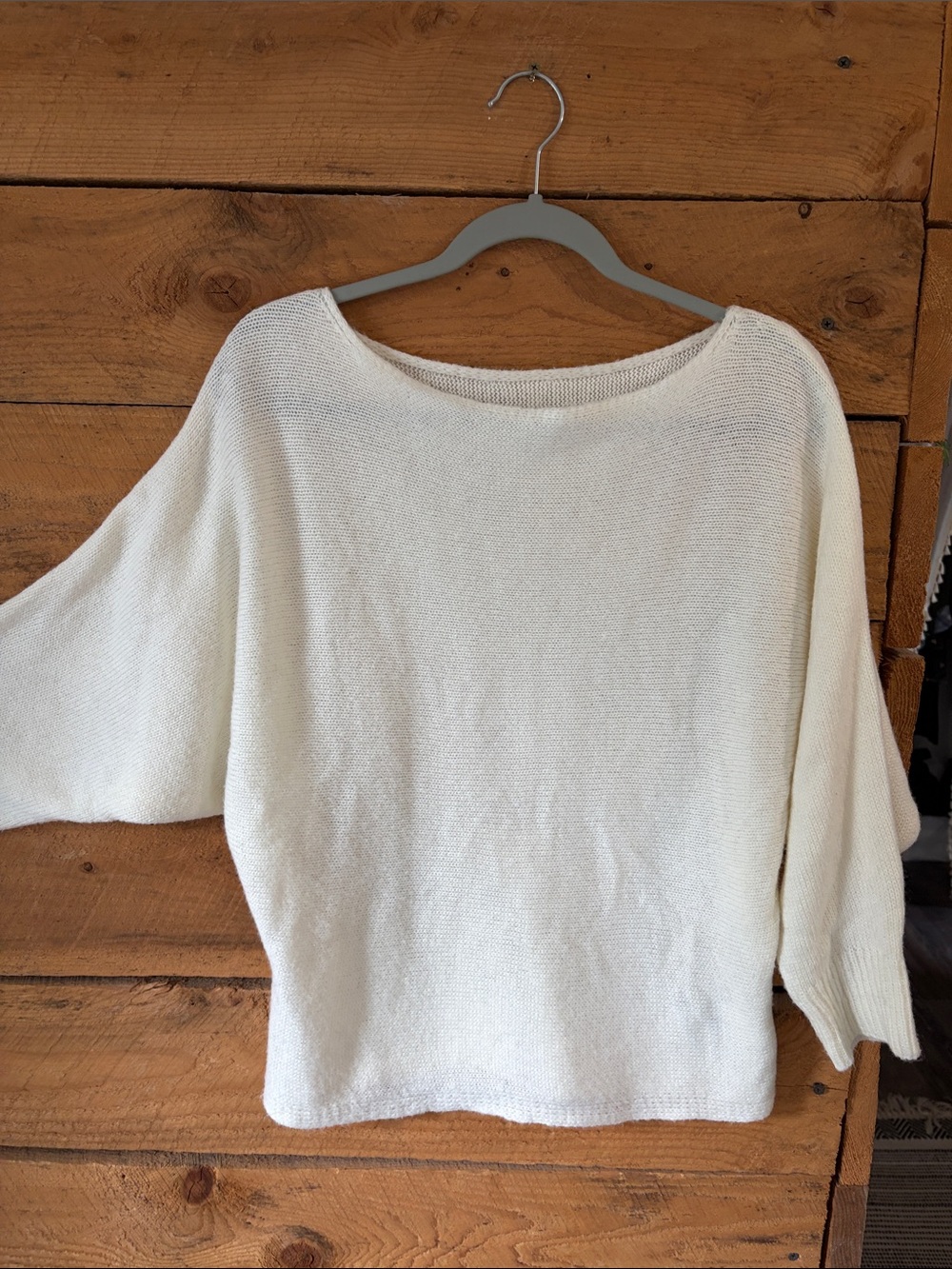 Lightweight Cream Boatneck Women's Sweater